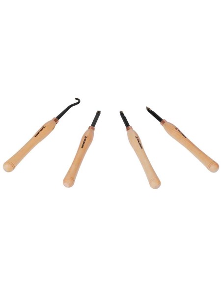 JUEGO DE CINCELES PARA TORNO DE MADERA CON PUNTA DE CARBURO INTERCAMBIABLE