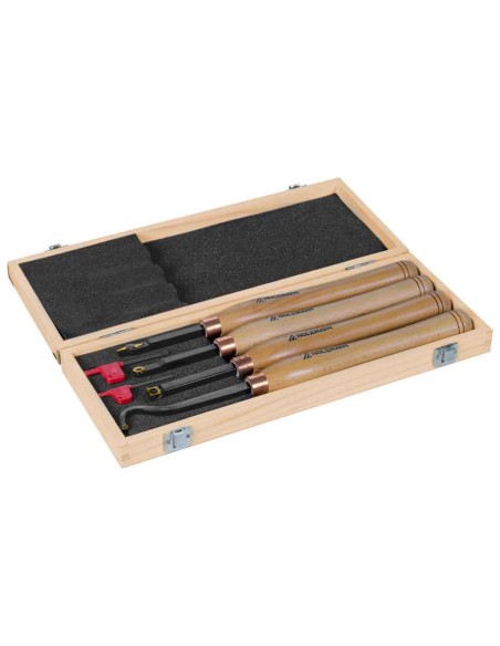 JUEGO DE CINCELES PARA TORNO DE MADERA CON PUNTA DE CARBURO INTERCAMBIABLE