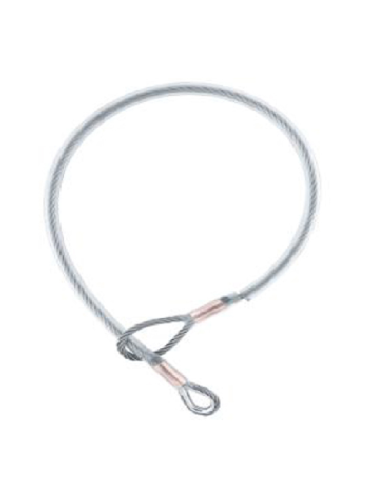 Punto de anclaje, eslinga anticaídas de acero con protector de plástico. Carga de trabajo 30 kN. Longitud 3 m EN 795 B