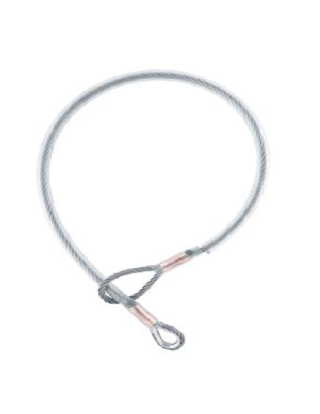Punto de anclaje, eslinga anticaídas de acero con protector de plástico. Carga de trabajo 30 kN. Longitud 3 m EN 795 B