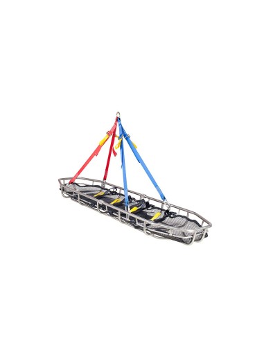 Camilla de estructura tubular con rejilla y tabla rigidizadora de plástico. Desmontable en 2 mitades mediante sistema roscado.