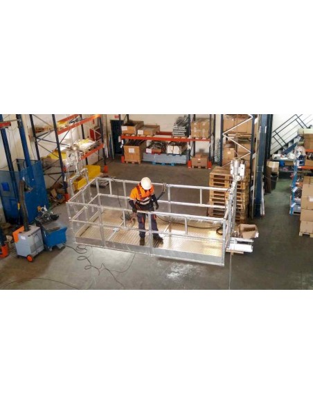 Andamio colgante Basic Doble Ancho 200041 con 2 elevadores manuales 4 x 1,4 m