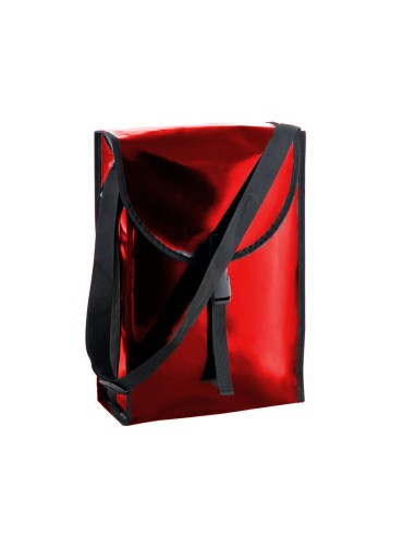 Bolsa de transporte Accesus roja para transporte de trepolines. Dimensiones: 47 x 32 x 16 cm. Capacidad: 25 l.