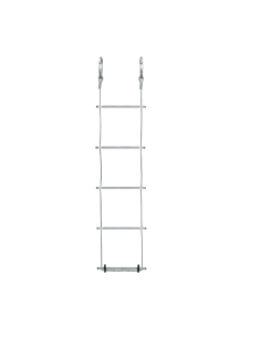 Escalera de cable de acero galvanizado y peldaños de aluminio. Longitud: 5 m.