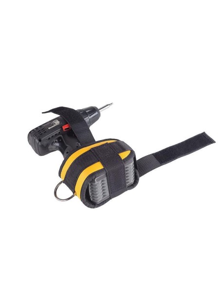 Porta herramientas de correas de velcro pensado para ajustarse a mangos de grandes herramientas. Ancho de correa 40 mm. Peso: 1