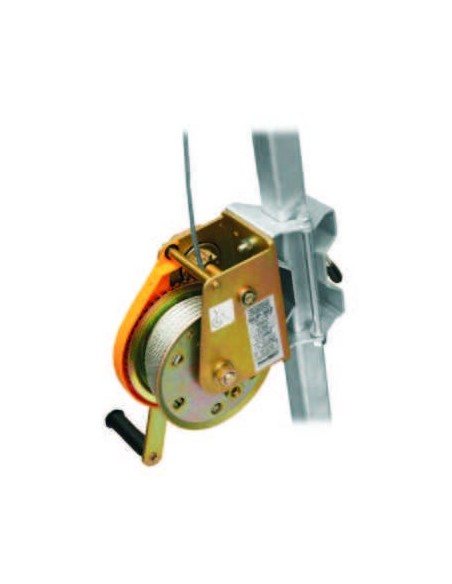 Elevador-Rescatador para trípode TRI 9, homologado para personas. Con cable de acero galvanizado de Ø6,8mm y freno automático.