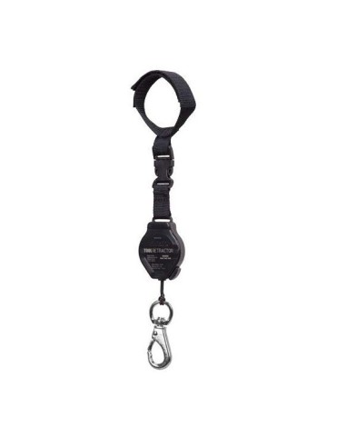 Porta herramientas retráctil de muñeca con bloqueo. Máx. longitud: 115 cm. Carga máxima 0,25 Kg.