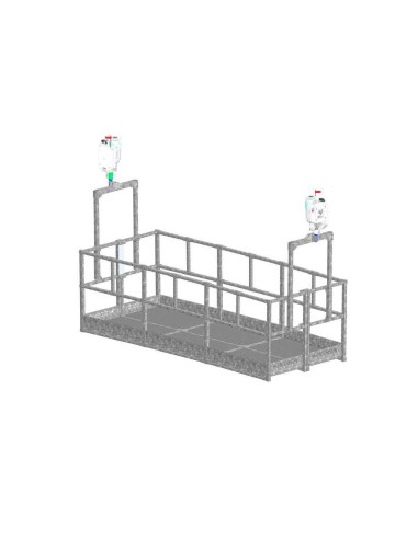 Andamio colgante Basic Doble Ancho 200041 con 2 elevadores trifásicos LEVA 2,4 x 1,4 m