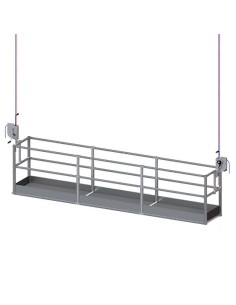 Andamio colgante Basic Doble Ancho 200041 con 2 elevadores trifásicos LEVA 4,8 x 1,4 m
