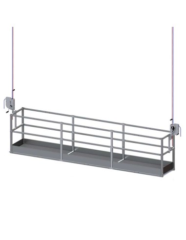 Andamio colgante Basic Doble Ancho 200041 con 2 elevadores trifásicos LEVA 4,8 x 1,4 m