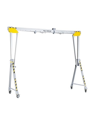 Pórtico PCP-L. Longitud de viga 2m. Altura F1 (regulable de 2,2-3,6 m), capacidad de carga 1.750 Kilos. Incluye 1 Carro de carg