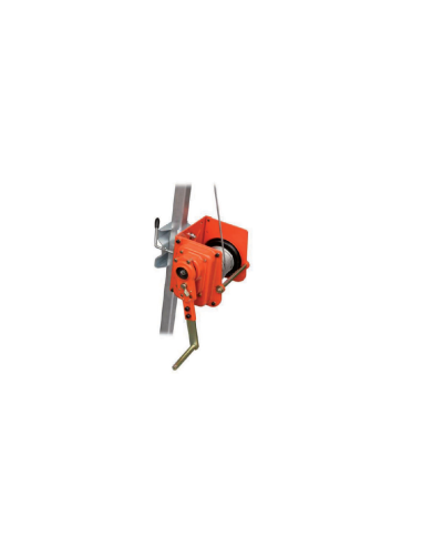 Elevador-Rescatador para trípode TRI 15, homologado para personas. Con cable de acero galvanizado de Ø6,8mm y freno automático.