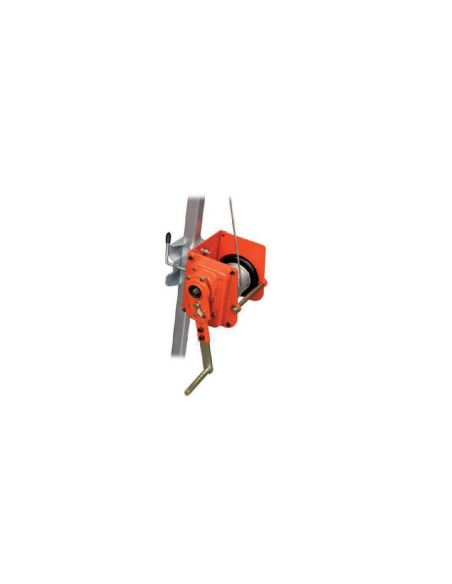 Elevador-Rescatador para trípode TRI 15, homologado para personas. Con cable de acero galvanizado de Ø6,8mm y freno automático.