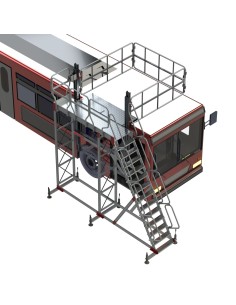 TSA-S | Escalera con plataforma y barandilla regulable