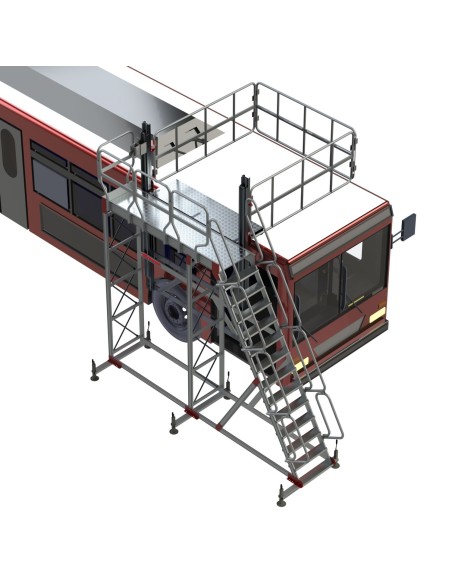 TSA-S | Escalera con plataforma y barandilla regulable