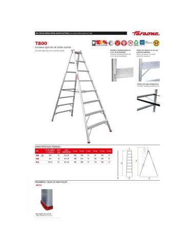 T800 | Escalera agrícola de doble subida