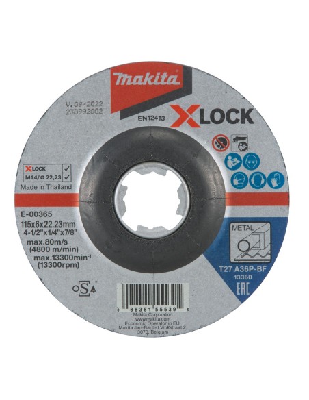 Makita E-00365 Disco de desbarbe metal X-LOCK 115 mm
