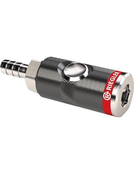 Acoplamiento seguridad c/pulsador giratorio, tam.nom. 7,4mm ojal 13mm RIEGLER