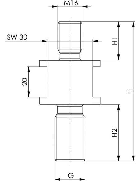 Adaptador de rosca 6425GA-M16 AMF