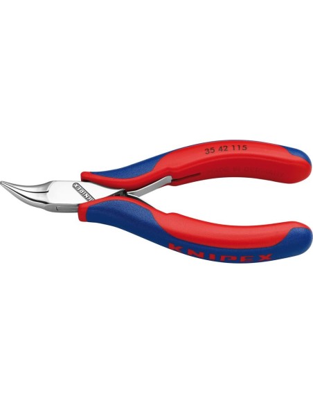 Alicates de montaje electrónica mordazas planas-redondas curvadas KNIPEX