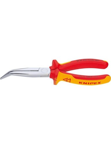 Alicates de boca semirredonda VDE curvado con mango varios componentes 200mm KNIPEX