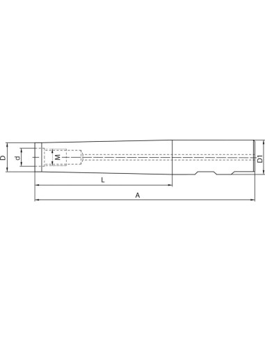 Alargadera para Fresa atornillable DIN69871AD/BD16x100mm M8 FORTIS