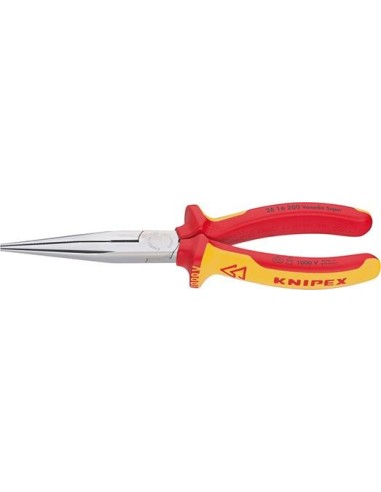 Alicates de boca semirredonda VDE recto c/mango varios componentes 200mm KNIPEX