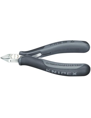 Cortaalambres electrónicaESD mini-punta puntiagudac/ bisel pequeño 115mm KNIPEX