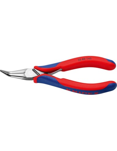 Alicates plano- redondo electrónica acodado 145mmKNIPEX