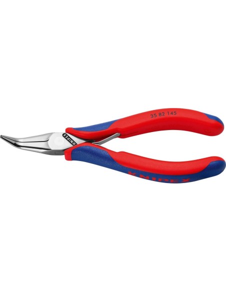 Alicates plano- redondo electrónica acodado 145mmKNIPEX