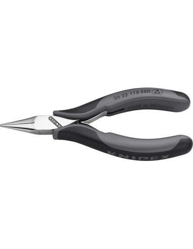 Alicates de montaje electrónica ESD mordazas planas-redondas 115mm KNIPEX