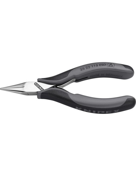 Alicates de montaje electrónica ESD mordazas planas-redondas 115mm KNIPEX