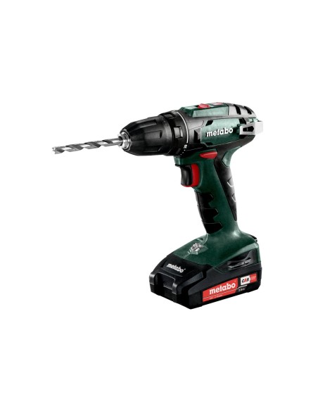 BS 18 Taladradora atornilladora de batería/18V 2x Ion de litio Cargador SC 30 metaBOX 145