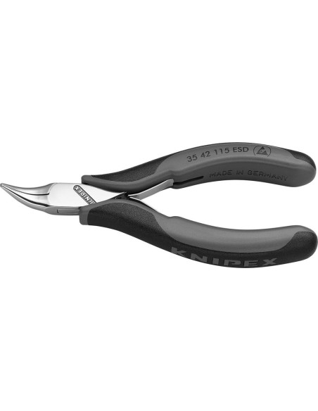 Alicates de montaje electrónica ESD mordazas planas-redondas curvadas KNIPEX