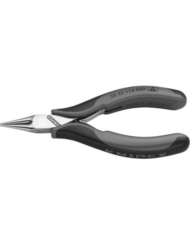 Alicates de montaje electrónica ESD mordazas redondas puntiagudas 115mm KNIPEX