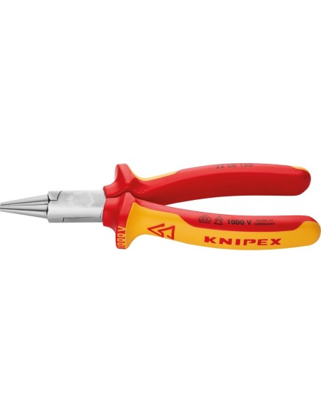 Alicate de boca redonda VDE c/ mango varios componentes 160mm KNIPEX