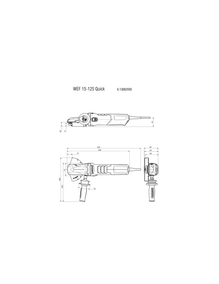Amoladora eléctrica 1500W 125mm METABO 613082000 WEF 15-125 Quick