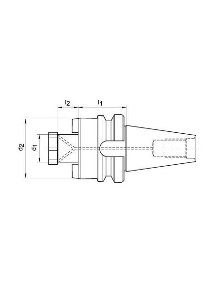 Cono portafresas JISB6339AD corto BT40- 22mm FORTIS