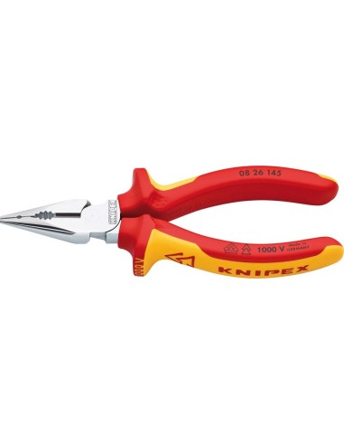 Alicates universales en punta VDE cromado c/ mango varios componentes 145mm KNIPEX