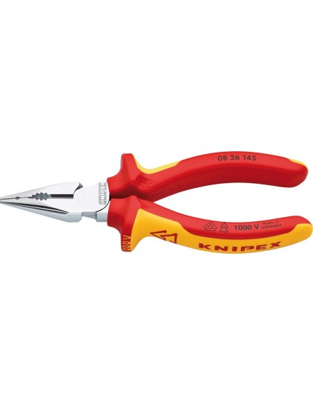 Alicates universales en punta VDE cromado c/ mango varios componentes 145mm KNIPEX