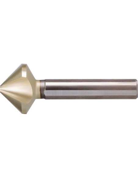 Avellanador cónico div. irregular HSS TiZrN 90grados 12,40mm vást. 3 superficies BECK