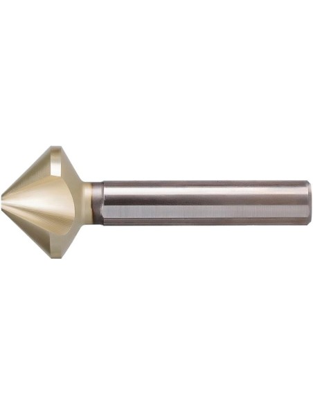 Avellanador cónico div. irregular HSS TiZrN 90grados 6,30mm vást. 3 superf. BECK