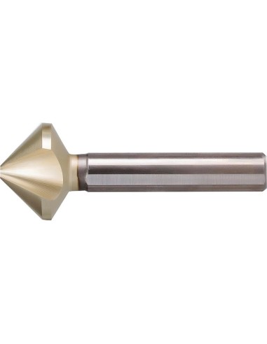 Avellanador cónico div. irregular HSS TiZrN 90grados 6,30mm vást. 3 superf. BECK