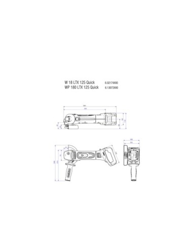 Amoladora 18V y 125mm METABO 613072890 WP 18 LTX 125 Quick