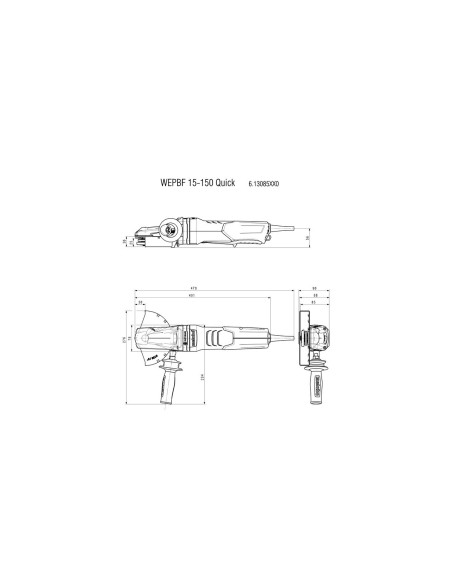 Amoladora eléctrica 1500W 150mm METABO 613085000 WEPBF 15-150 Quick