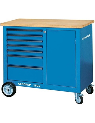 Banco trabajo c/ruedas 7 cajones 1100x550x985mm GEDORE