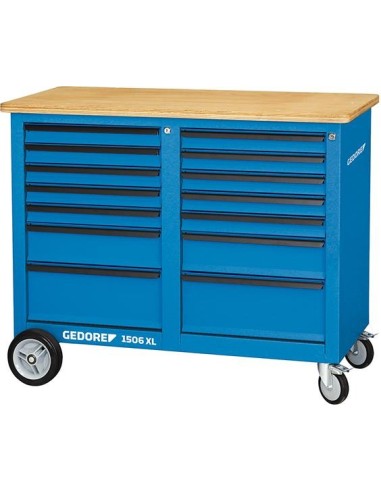 Banco trabajo c/ruedas 14cajones 1250x550x985mm GEDORE