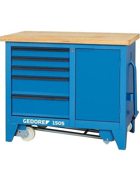 Banco trabajo c/ ruedas 5cajones 1100x652x900mm GEDORE