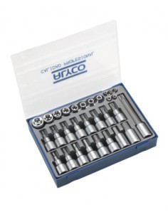 ALYCO 192490 Juego de vasos y vasos con punta combinado 1/4 y 1/2