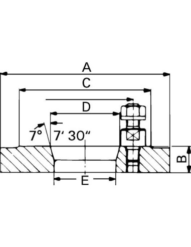 Brida acero DIN55027/22 125mm KK 4 RÖHM